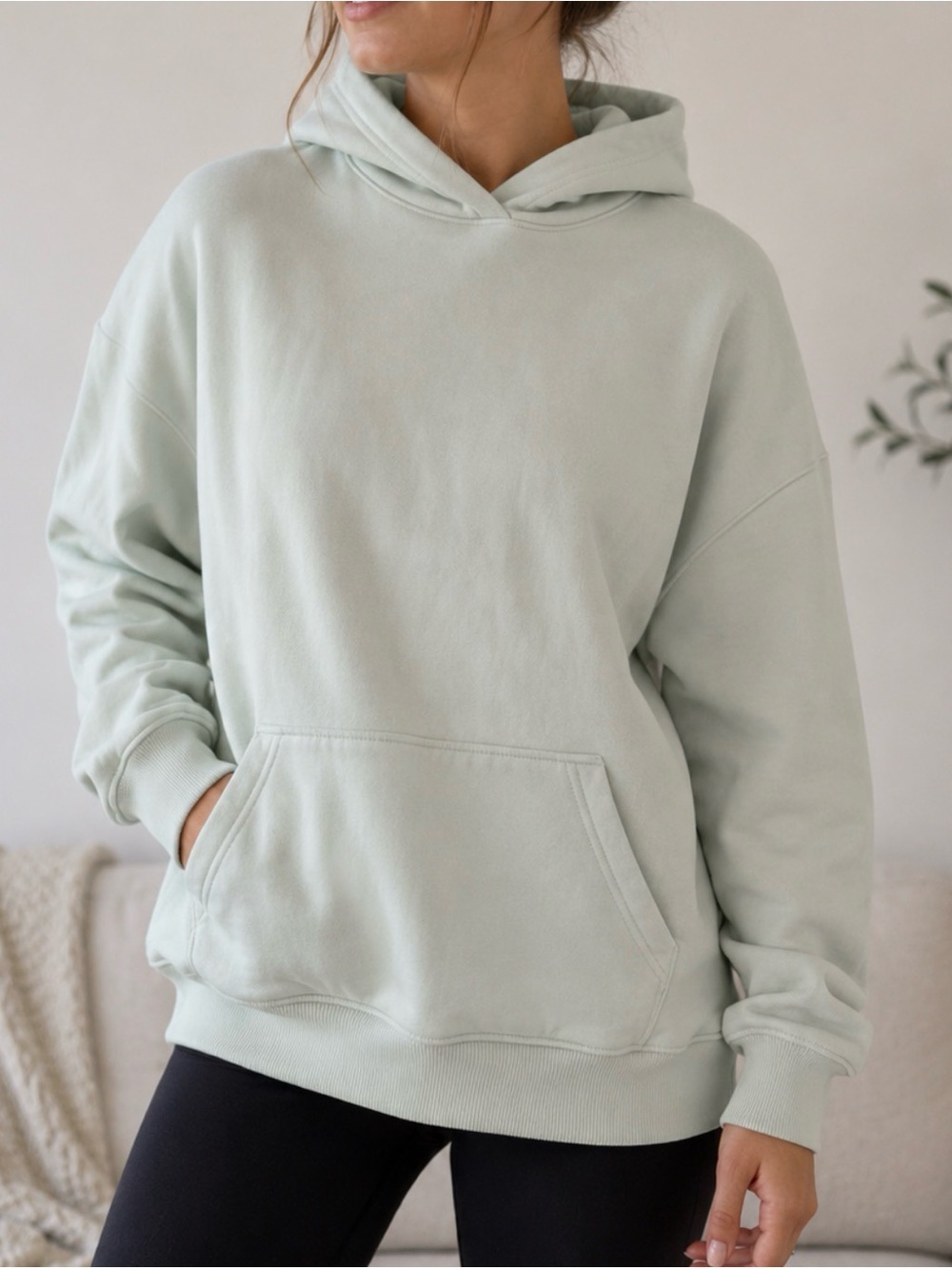 aerie oversized Light Mint Hooded Pullover